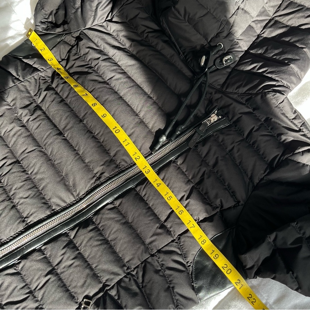 Atelier Noir by Rudsak Cortina Black Duck Down Quilted Coat Lamb Leather Trim L - Picture 13 of 16